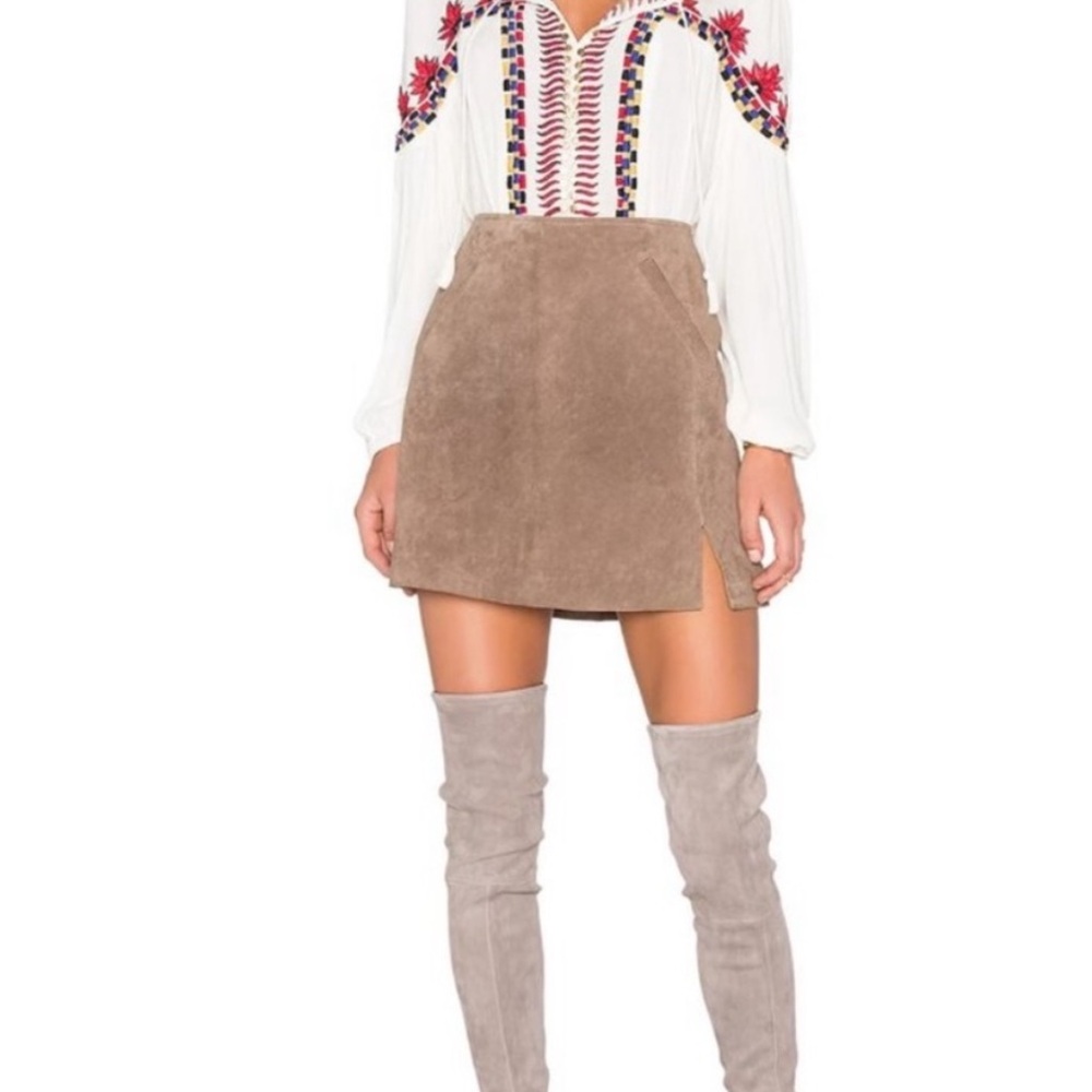 Blank NYC Suede Leather Mini Pencil Skirt